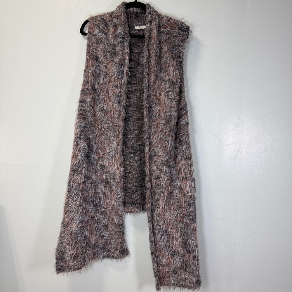Bryn Walker Textured Knit Vest in Gray and Peach Sz XL
